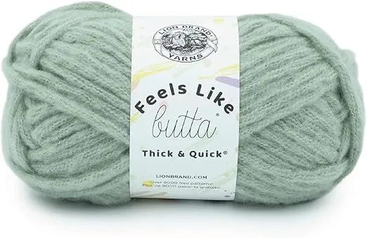 Lion Brand Yarn Feels Like Butta Thick & Quick Super Bulky Yarn for Knitting, 1 Pack, Willow