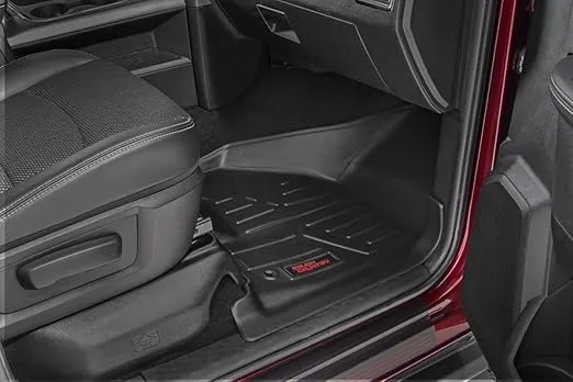 Rough Country All Weather Floor Mats Set for Dodge Ram 1500 Regular/Quad-Cab (2012-2018) - Custom Fit Rubber Ram Floor Mats, Rubber Truck Mats, Durable, Waterproof Truck Floor Mats