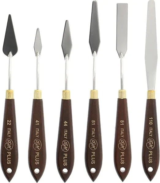 RGM 6 Italian Plus Painting Knife Set, Set of 6, Silver