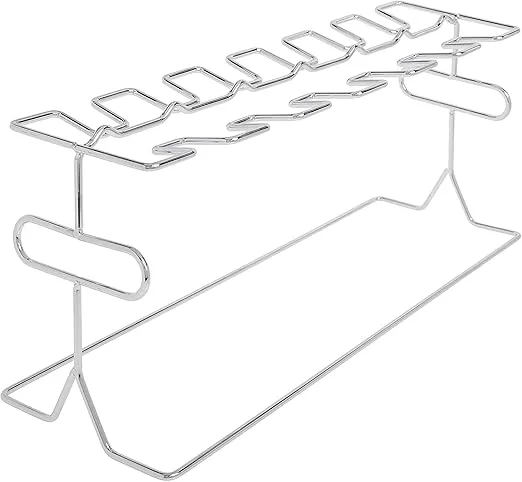 King Kooker 12WRA 12 Slot Leg Poultry Wing Rack, Silver