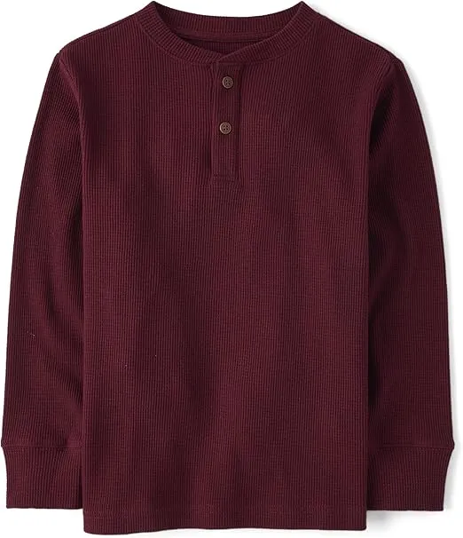 The Children's Place Boys' Long Sleeve Thermal Henley Shirt