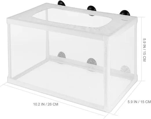 POPETPOP Fish Breeder Net - Fish Nursery for Aquarium-Fish Breeding Net - Hang on Breeder Box,Fish Breeder Box for Hatchery(L