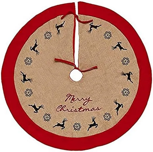 Worth Imports 36" Linen/Fleece Christmas Tree Skirt