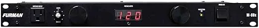 Furman M-8Dx Merit Series Power Conditioning, 15 Amp, 9 Outlets with Wall Wart Spacing, Pullout Lights, Digital Voltmeter
