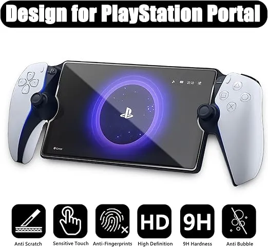 TQLGY 2 Pack Screen Protector for PlayStation Portal Remote Player 8 inch, Tempered Glass Screen Protector for PlayStation 5 PS Portal Handheld, Ultra HD, Anti-Scratch, Anti-Fingerprint, Bubble-Free