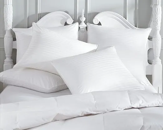 Superior White Down Alternative Pillow 4-Pack, Standard (Set of 4), Striped