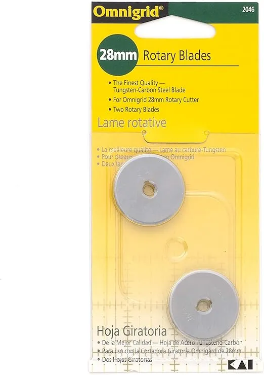 Omnigrid 28mm Refills, 2, Tungsten-Carbon Steel Rotary Blades, 28 mm, 2-Pack, Silver, 2 Count, (2046)