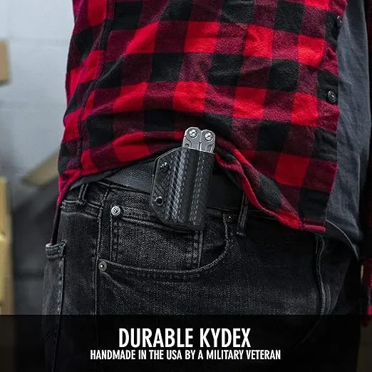 Clip & Carry Kydex Multitool Sheath for Leatherman Wingman/Sidekick/REBAR/REV - Made in USA (Multi-Tool not Included) EDC Multi Tool Sheath Holder Holster Cover