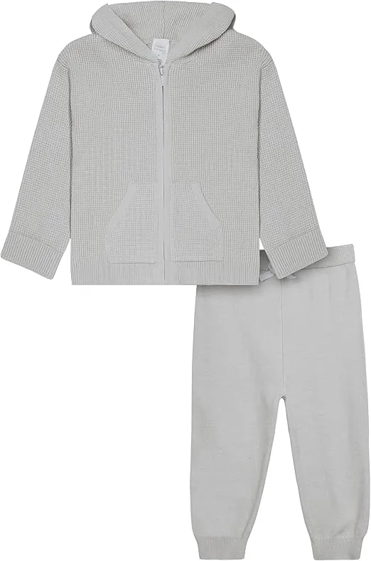 Modern Moments by Gerber Baby and Toddler Hooded Sweater Knit Jacket & Jogger