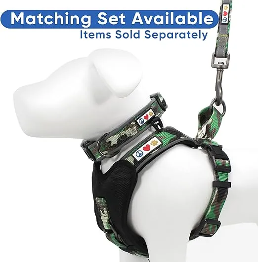 Pawtitas Camouflage Dog Collar Padded Dog Collar Reflective Dog Collar Puppy Collar Training Dog Collar Small Dog Collar Camo Green Dog Collar