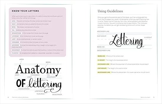 The Hand Lettering Workbook: Step-by-Step Instructions, Practice Pages, and DIY Projects