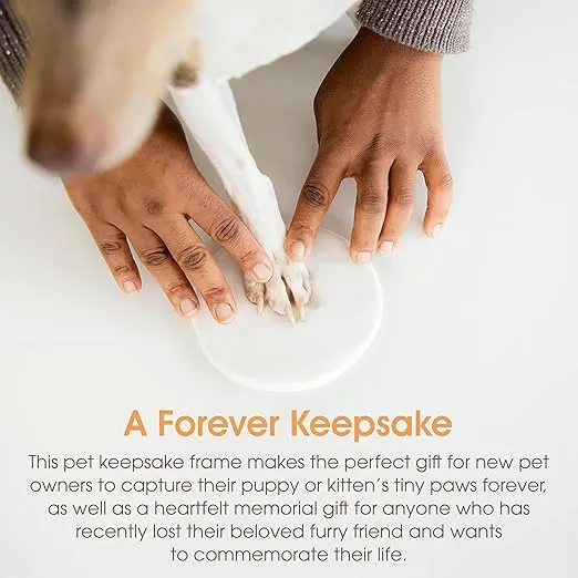 Pearhead Pet Paw Print Photo Frame With Clay Imprint Kit - Pawprint Making Kit and Photo Display for Cats and Dogs, No-Mess Pawprint Memorial, Perfect Holiday Gift For Pet Owner, Espresso