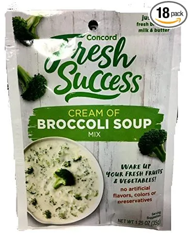 Concord Broccoli Soup Mix, 1.25-Ounce Pouches (Pack of 18 )