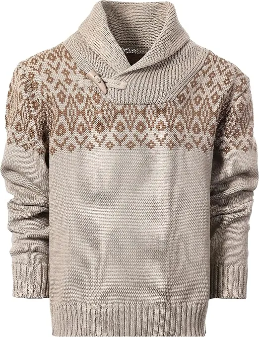 Gioberti Kids and Boys 100% Cotton Pullover Knitted Sweater with Toggle Button Closure
