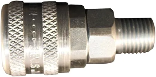 Milton S-776 1/4" MNPT A Style Coupler, Silver