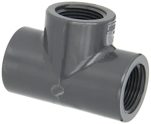 Spears 805 Series PVC Pipe Fitting, Tee, Schedule 80, 1" NPT Female