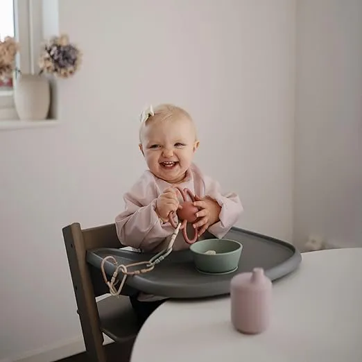 mushie Long Sleeve Baby Bib | Mess Free & Waterproof Fabric for Toddlers | Adjustable Fit for Ages 6-24 Months