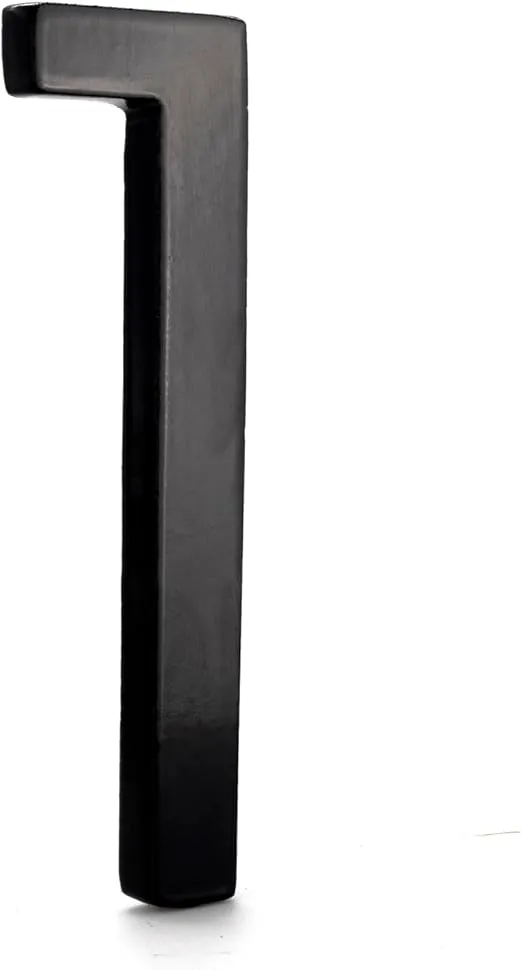 Montague Metal Products MHN-06-F-BK1-1 Solid Aluminum Modern Floating Address House Numbers, 6", Powder Coated Black