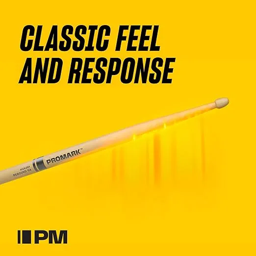 ProMark Drum Sticks - Classic Forward 7A Drumsticks - Drum Sticks Set - Oval Nylon Tip - Hickory Drum Sticks - Consistent Weight and Pitch - 1 Pair