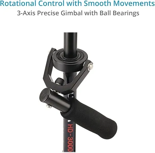 Flycam HD-3000 Telescopic Stabilizer w/Galaxy Arm & Vest for Video Cameras. Micro Balancing, Shock Absorption- Stable Shots. Reduces Fatigue/Strain + Unico Quick Release & Table Clamp (GLXY-AV-HD-3)