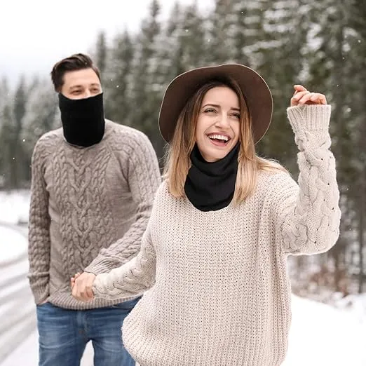 DG Hill Winter Neck Warmer - 2 Pack Face Mask Cold Weather - Neck Gaiter for Men Women Thick Thermal Fleece Lined Ski Outdoor