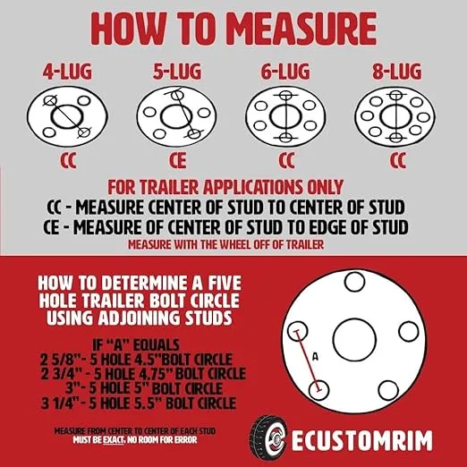 eCustomrim 2-Pack Trailer Tire On Aluminum Rim 4.80-12 480-12 Load Range C 5 Lug Black T07 Wheel - 2 Year Warranty w/Free Roadside