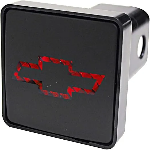 Bully - CR007C CR-007C Chevrolet Tow Hitch Cover/Receiver Trailer Plug in Black with LED Brake Light Chevrolet Logo Emblem - Car, Truck and SUV Accessories - Genuine License Products, 2 inch