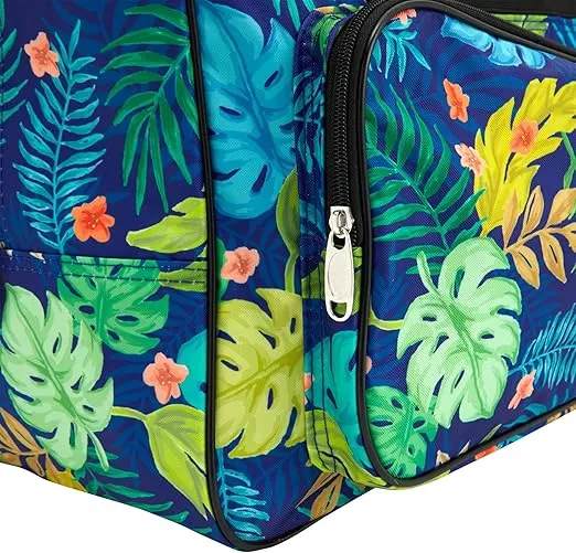 Bright Creations Tropical Leaves Sewing Machine Carrying Case - Universal Tote Travel Bag Accessories Organizer Compatible with Most Standard Machines (18.1 x 9.4 x 12.2 Inch)