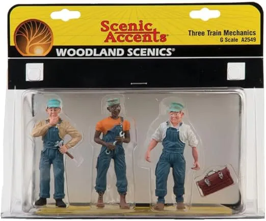 Woodland Scenics A2549 G Train Figures Three Train Mechanics