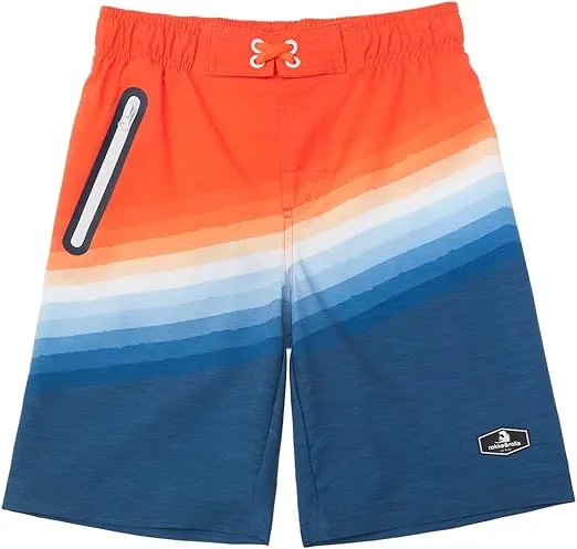 Rokka&Rolla Boys' 4-Way Stretch Swim Trunks Board Shorts Bathing Suit Swimwear with Mesh Lining, UPF 50+