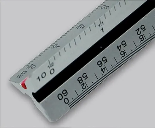 Staedtler 12-Inches Engineer Aluminum Triangular Scale (987M1834BK),Blue