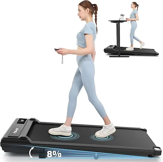 ANCHEER Incline Under Desk Treadmill,4 in 1 Walking Pad Treadmill for Home,2.5HP Treadmill 300lb Capacity,Folding Compact Treadmill with Remote Control,LED Touch Screen,Running Electric Machine