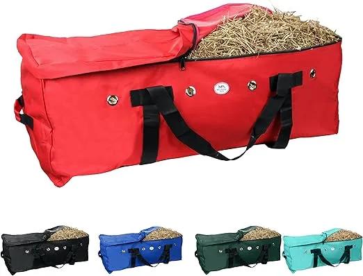 Majestic Ally 1200 D Nylon Fabric Large 44” x 20” x 16” and Extra Large 52" x 27" x21" Heavy-Duty Hay Bale Storage Bag (44x20x16, Red)