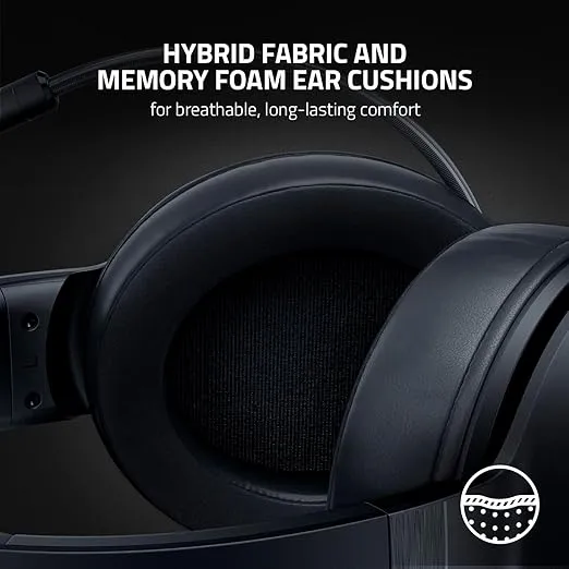 Razer Kraken V3 X Wired USB Gaming Headset: Lightweight Build - Triforce 40mm Drivers - HyperClear Cardioid Mic - 7.1 Surround Sound - Chroma RGB Lighting - Black