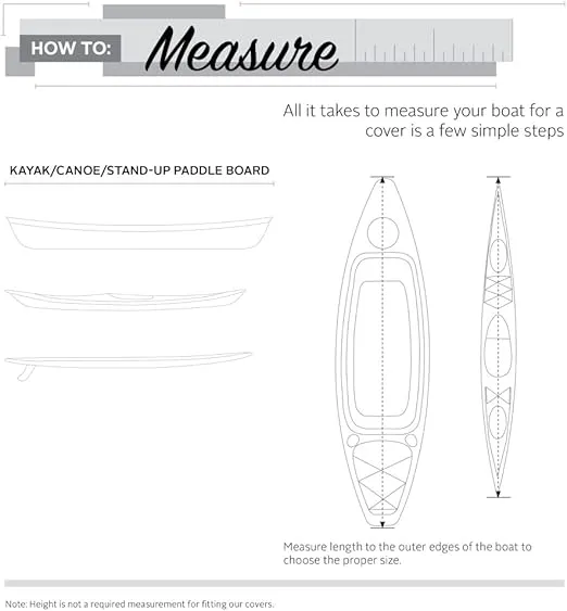 Classic Accessories Stellex Canoe, Kayak and Stand-Up Paddleboard Cover, Fits up to 12'L, Model 1