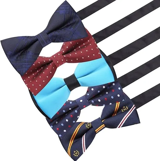 AUSKY 8 PACKS Elegant Adjustable Pre-tied Bow Ties for Men Boys (1&4&5&6&8 Pack for option)