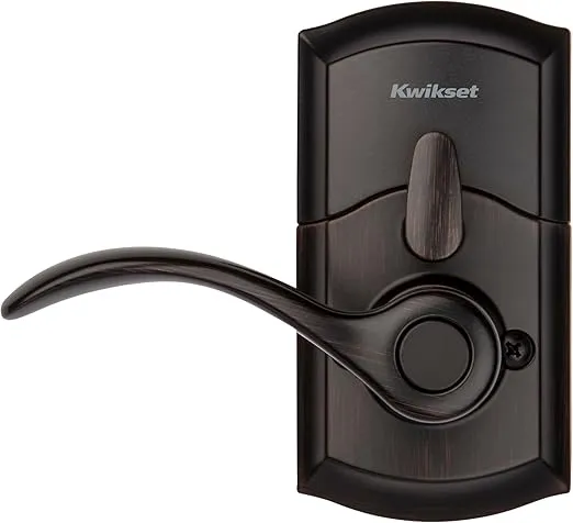 Kwikset SmartCode 955 Keypad Electronic Lever Door Lock Deadbolt Alternative with Pembroke Door Handle Lever Featuring SmartKey Security in Venetian Bronze