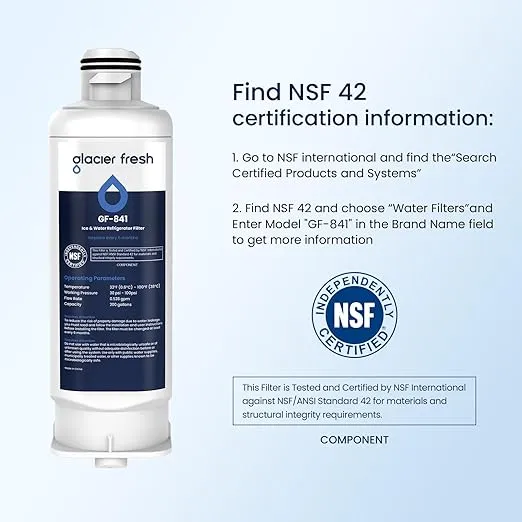 GLACIER FRESH Replacement for DA97-17376B Refrigerator Water Filters, HAF-QIN, HAF-QIN/EXP, DA97-08006C, RF23M8070SG, RF23M8070SR, RF23M8090SG, RF23M8090SR, RF23M8570SR, RF23M8590SG (1 Pack)
