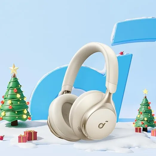 Soundcore by Anker, Space One, Active Noise Cancelling Headphones, 2X Stronger Voice Reduction, 40H ANC Playtime, App Control, LDAC Hi-Res Wireless Audio, Comfortable Fit, Clear Calls, Bluetooth 5.3