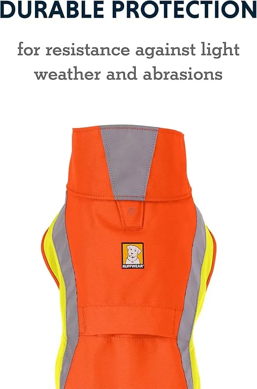 Ruffwear, Lumenglow High-Vis Dog Jacket, High-Visibility Protection for Day and Night, Blaze Orange, XX-Small