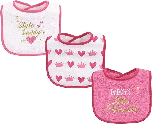 Luvable Friends Unisex Baby Cotton Terry Drooler Bibs with Fiber Filling