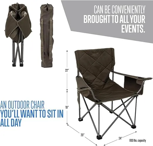 ALPS Mountaineering King Kong Camping Chairs for Adults with Mesh Cup Holders and Pockets, Built Durable and Reliable with Compact Foldable Steel Frame