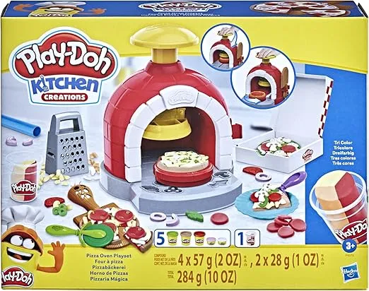 Play-Doh Kitchen Creations Pizza Oven Playset with 6 Cans & 8 Accessories, Back to School Classroom Supplies, Play Food & Cooking Toys, Preschool Toys, Ages 3+