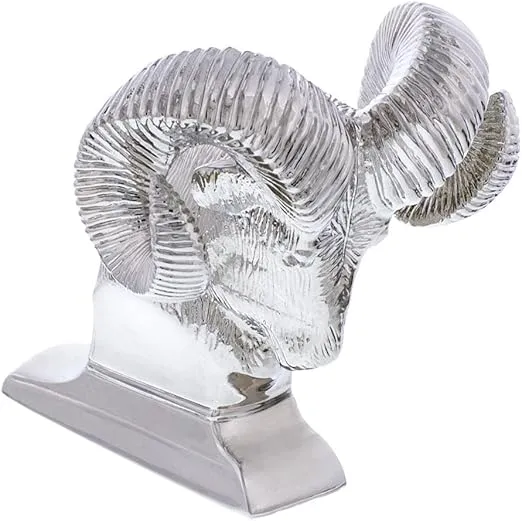 CTW Die-Cast Hood Ornament rams Head Chrome 3 1/2" H Peterbilt Fits Kenworth Freightliner