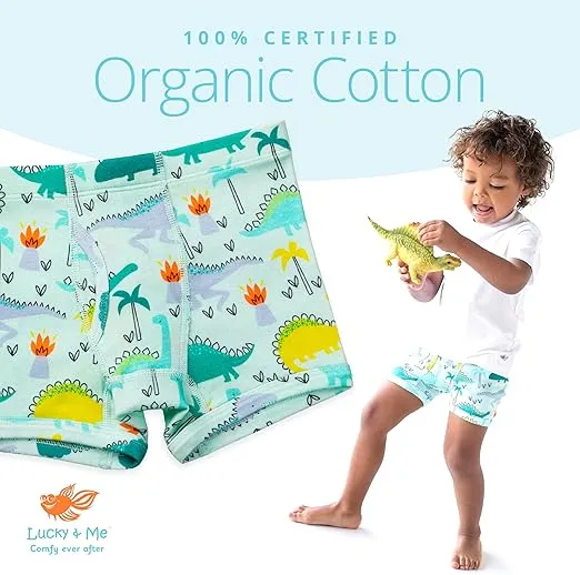 Lucky & Me | Nolan Boy Boxer Brief Underwear | 100% Organic Cotton | 7-Pack