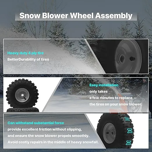 Snow Blower Tires For MTD 934-04282B,634-0232, 634-04282, 934-0232 Wheel Assembly, 4.10-4 Snowblower Tire, Replacement MTD Snow Blower Parts