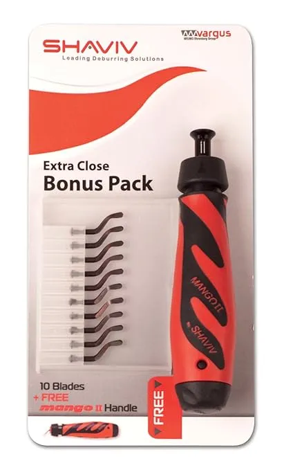 SHAVIV 29249 Bonus Pack Deburring Tool Kit for Extra Close Work with Mango IIB Handle (11 Pieces)