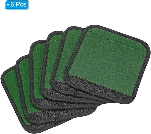 PATIKIL Luggage Handle Wrap, 6 Pack Neoprene Handbag Grip Cover Protector Identifier with Hook and Loop for Suitcase Grocery Shopping Bag, Green