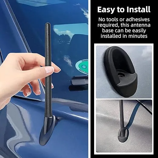 Kewucn Antenna Ornament Rubber Adapter Base for Tundra 2007-2014, Pickup Antenna Adapter Replacement Accessory Compatible with OEM 86392-0C040, Black Manual Radio Antenna Mounted Base Bezel