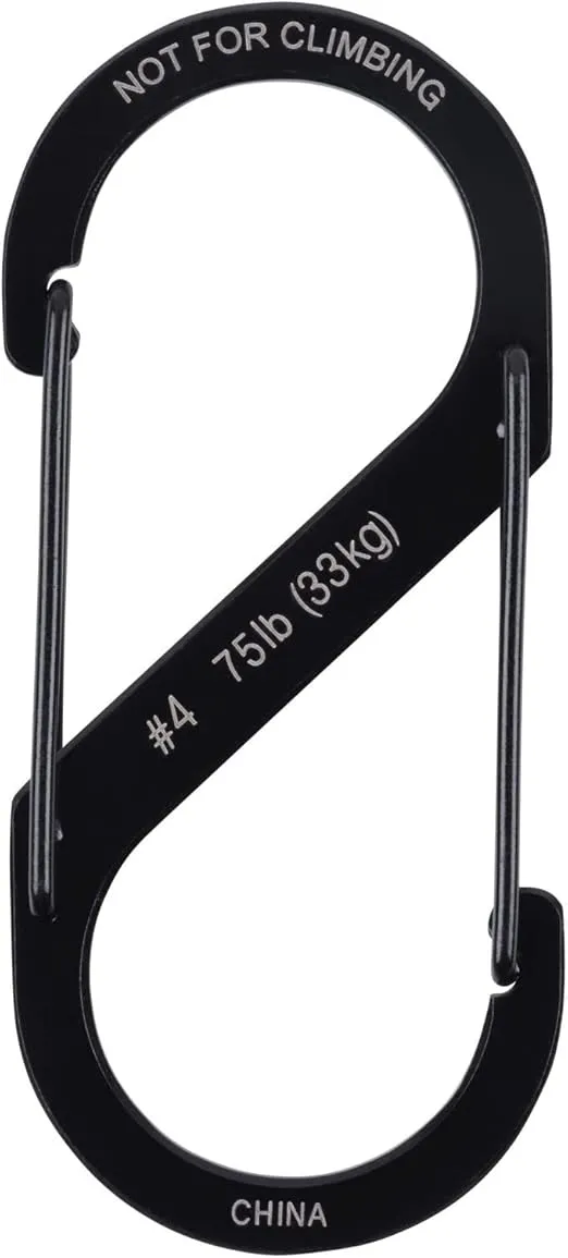 Nite Ize S-Biner Stainless Steel #4 Black Dual-Gated Carabiner Tool 75lb(2-Pack)